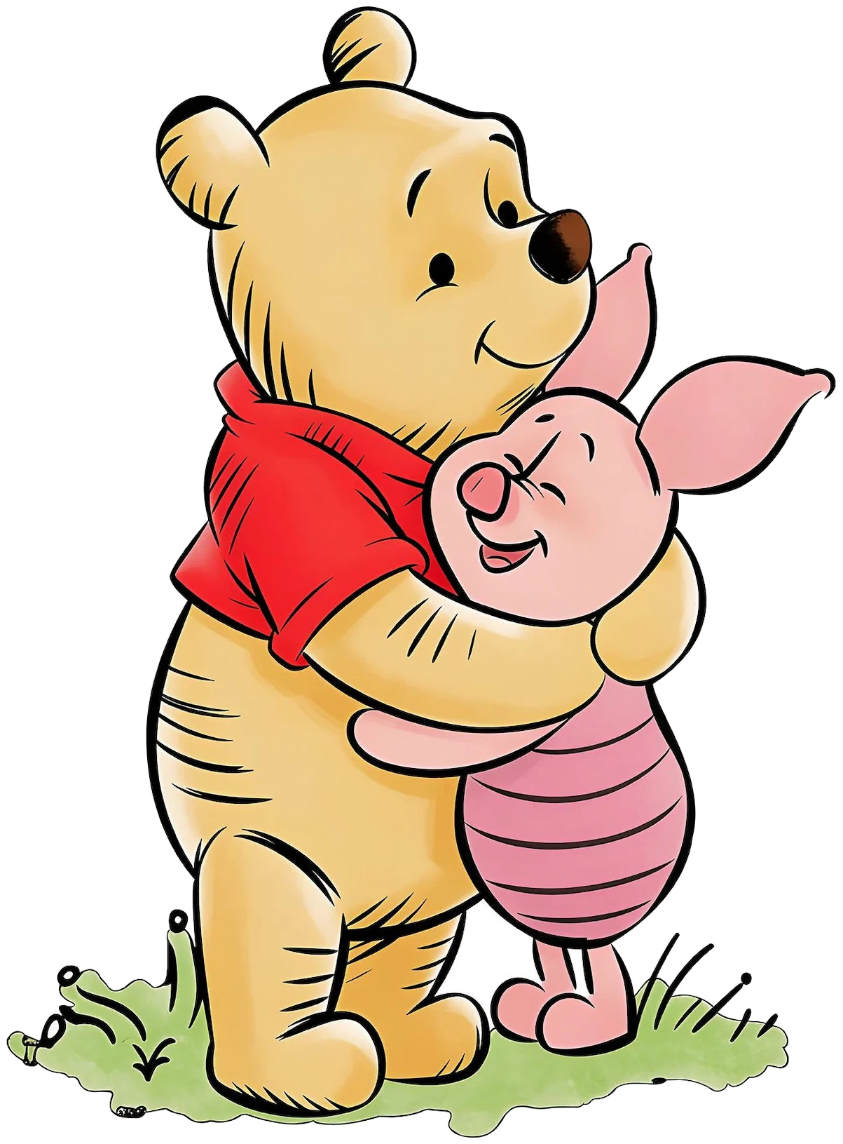 Pooh hugging Piglet